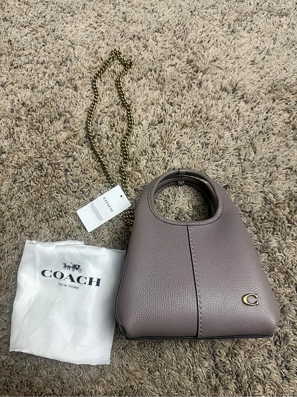 Coach T Top Handle micro Bag gray